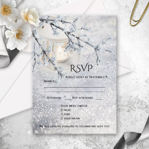 Mousserande Snö Winter Wedding OSA kort