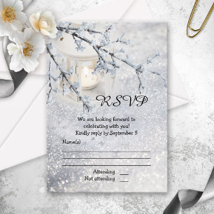 Mousserande Snö Winter Wedding OSA kort