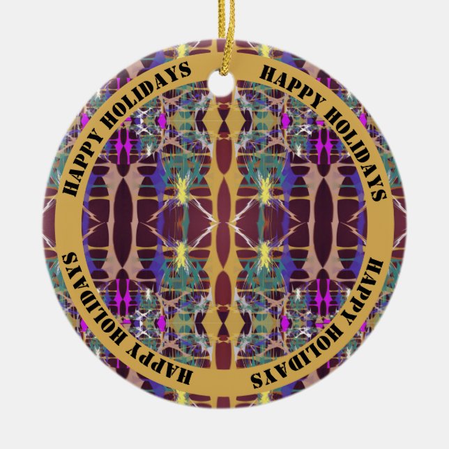 Mousserande stjärnor - Anpassade Text Julgransprydnad Keramik (Framsidan)