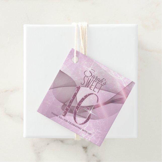 Mousserande Swirls Sweet sixteen Orchid Rosa ID652 Gåvor Etiketter (På plats)