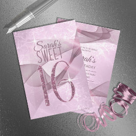 Mousserande Swirls Sweet sixteen Orchid Rosa ID652 Inbjudningar