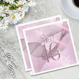Mousserande Swirls Sweet sixteen Orchid Rosa ID652 Pappersservett