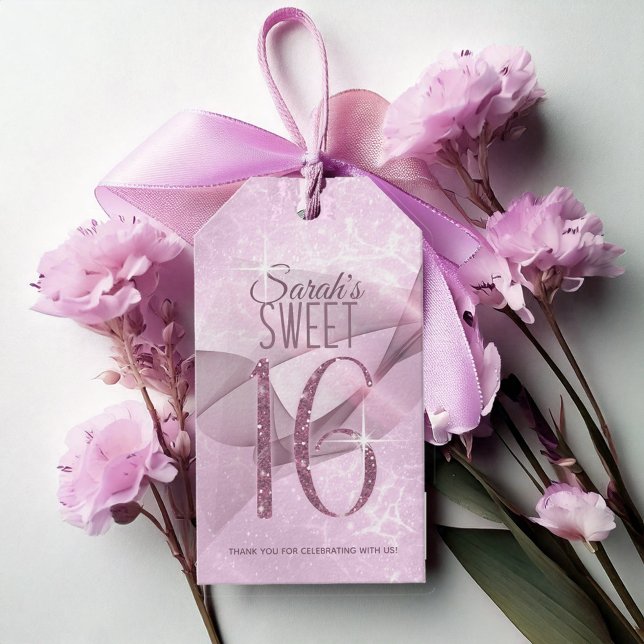 Mousserande Swirls Sweet sixteen Orchid Rosa ID652 Presentetikett (Skapare uppladdad)