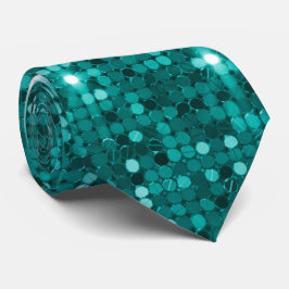 Mousserande Teal Disco Sequin Neck Tie Slips