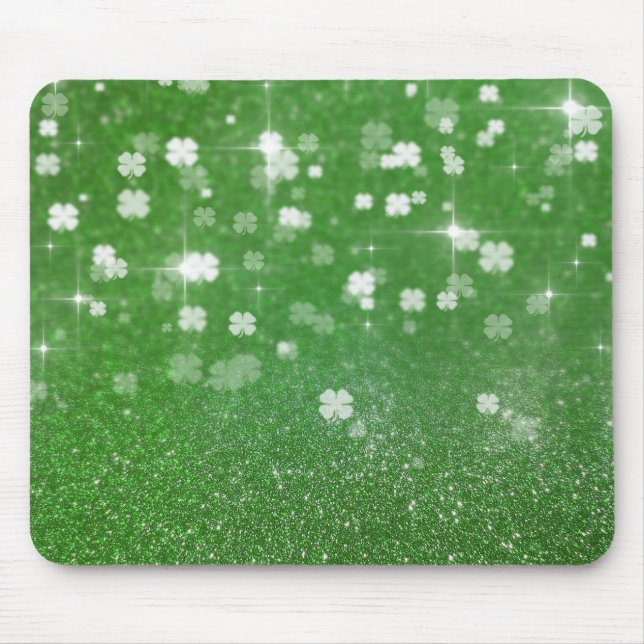 Mousserande Twinkle Glitter Klöver - Mousepad Musmatta (Framsidan)