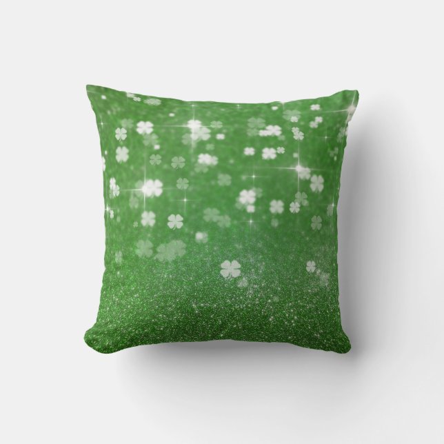Mousserande Twinkle Glitter Klöver - Pillow Kudde (Framsida)