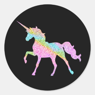 Mousserande Unicorn Sticker Runt Klistermärke