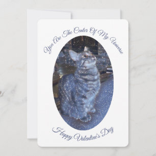 Mousserande Universe Cat Photo Valentines day Julkort