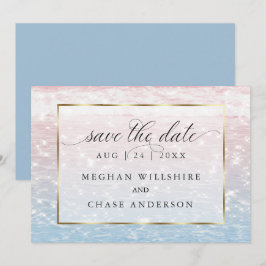 Mousserande Vatten Rosa Beach Wedding Inbjudningar
