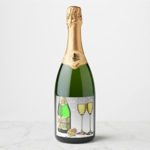 Mousserande Vin Flaska Gott nytt år 2025