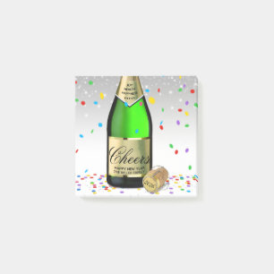 Mousserande Vin Flaska Gott nytt år 2025 Post-it Block