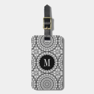 Mousserande vita diamanter Circles Mönster Bagagebricka