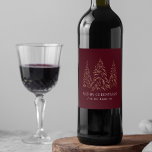 Mousserande Winter Gräs Burgundy God jul Vinflaska Etikett<br><div class="desc">Lägg till en festlig beröring till flaskor i vin i julhelg med anpassningsbar helgdag vin. På etiketterna i helgdag finns snöfaux guld-folie i gräs träd med burgudisk bakgrund (eller färg efter eget val). "God jul" visas i ett vitt, modernt serif-teckensnitt med namnet eller anpassningsbarna nedan. Personligen vin märker ge att...</div>
