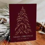 Mousserande Winter Gräs God jul non-Photo Julkort<br><div class="desc">Modern helgdag- och elegant-kort med en snöfaux-folie från guld, gräs träd med burgudisk bakgrund (eller färg efter eget val). "God jul" visas i ett vitt, modernt serif-teckensnitt med namnet eller anpassningsbarna nedan. Helgdag som inte är fotot återgår till visning tre gyllene gräs träd med ditt anpassningsbar-meddelande nedan i vit text....</div>