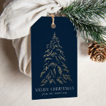 Mousserande Winter Gräs Navy God jul Presentetikett<br><div class="desc">Moderna märkre och eleganter i helgdag med en snöfaux-folie från guld i gräs träd med en marin bakgrund (eller färg efter eget val). "God jul" visas i ett vitt,  modernt serif-teckensnitt med namnet eller anpassningsbarna nedan.</div>