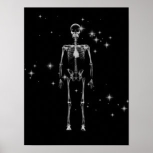 Mousserande X-Ray Skeleton - B&W Poster