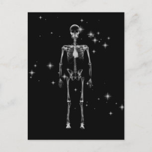 Mousserande X-Ray Skeleton - B&W Vykort