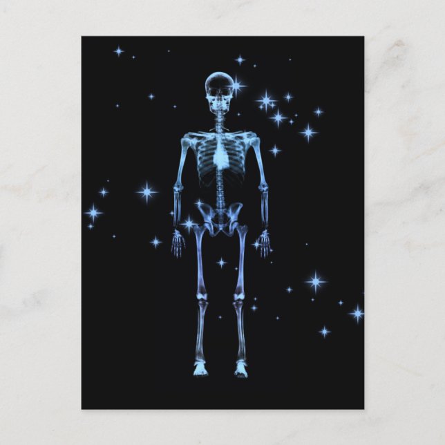 Mousserande X-Ray Skeleton - Blue Vykort (Framsida)