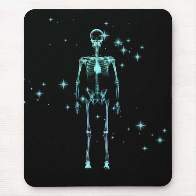 Mousserande X-Ray Skeleton - Teal Musmatta (Framsidan)