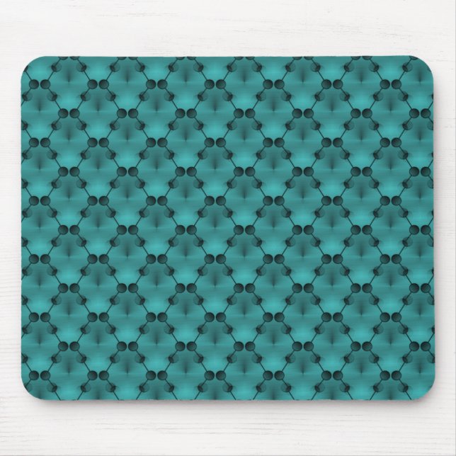 Moussing Teal Retro Funk Circles Mousepad Musmatta (Framsidan)