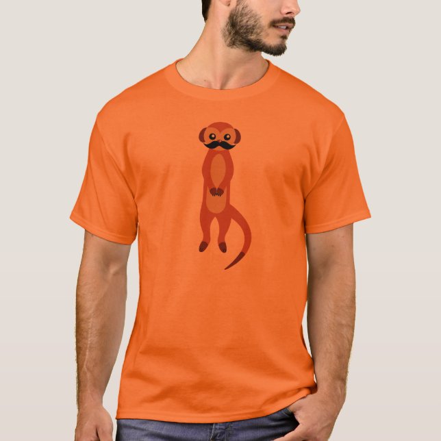 Moustache Meerkat Tee Shirt (Framsida)