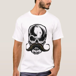 moustache tete de mort crane hipster skull fantais t shirt
