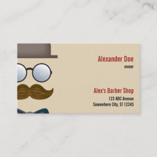 Moustachebarberaren shoppar visitkorten tidsbeställning kort