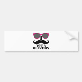 Moustachehumor med rosa solglasögon bildekal