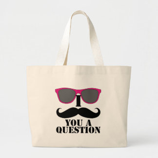 Moustachehumor med rosa solglasögon jumbo tygkasse