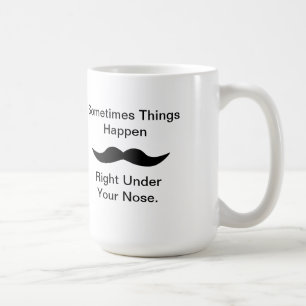 Moustaches händer kaffemugg