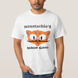 moustachio d Humous Tecknad Mustache Cat T Shirt