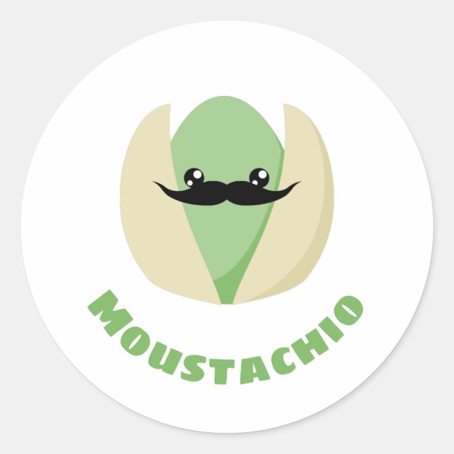 Moustachio Runt Klistermärke (Framsida)