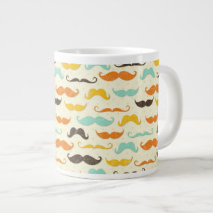 Moustachmönster 3 jumbo mugg