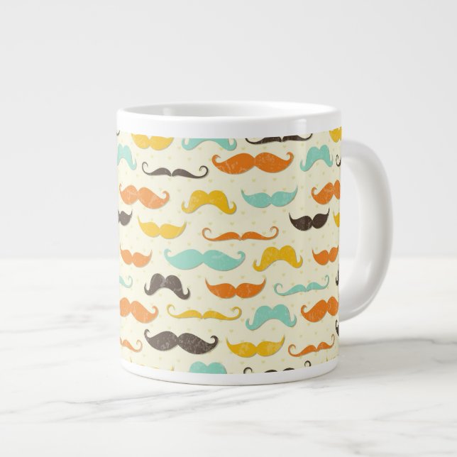 Moustachmönster 3 jumbo mugg (Framsida höger)
