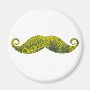 Moustcahe, Mustache Flowers Funny Magnet