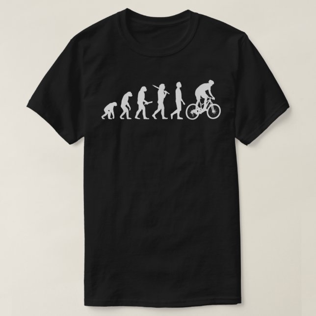 Moutain biking evolutionsgåva till biker i bergsom t shirt (Design framsida)