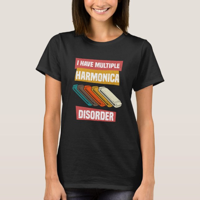 Mouth Organ French Harp & Harmonica Player T Shirt (Framsida)