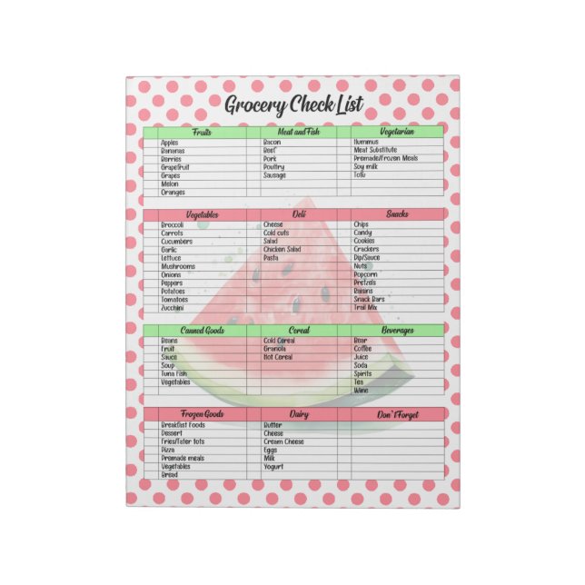 Mouth Watering Watermelon Livsmedel List Anteckningsblock (Roterad)