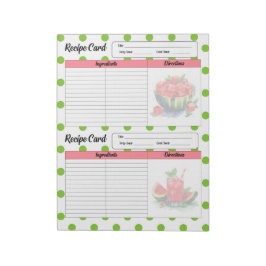 Mouth Watering Watermelon Recipe Card Anteckningsblock
