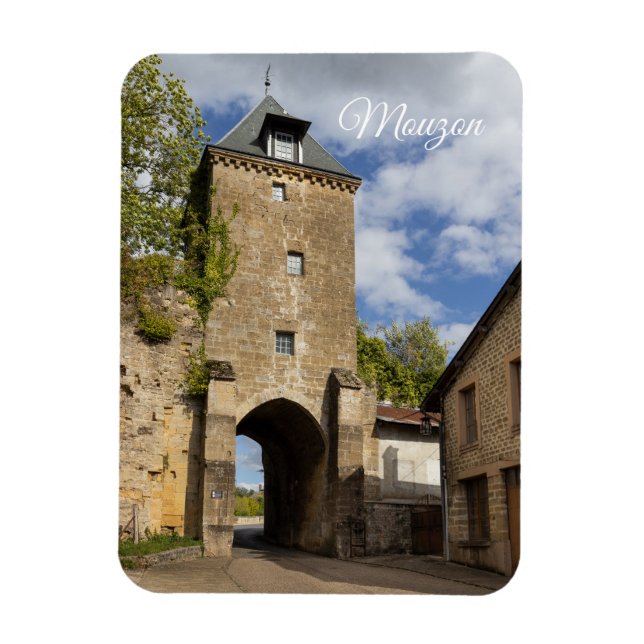 Mouzon Medieval Gatehouse, Frankrike Magnet (Vertikal)