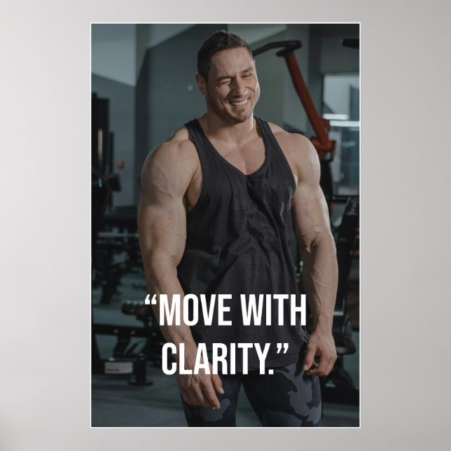 Move With Clarity Fitness Quote Poster (Framsidan)