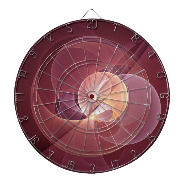 Movement Abstrakt Modern Vin Red Rosa Fractal Art Darttavla (Framsidan)