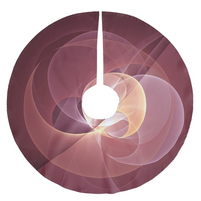 Movement Abstrakt Modern Vin Red Rosa Fractal Art Julgransmatta Borstad Polyester (Framsidan)