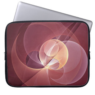 Movement Abstrakt Modern Vin Red Rosa Fractal Art Laptop Fodral