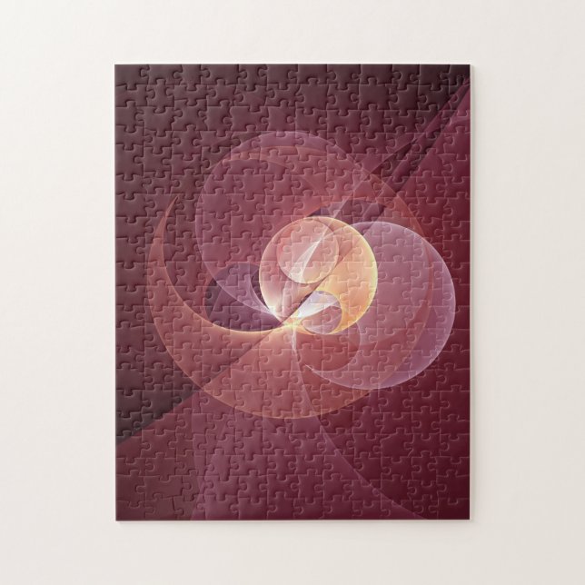 Movement Abstrakt Modern Vin Red Rosa Fractal Art Pussel (Vertikal)
