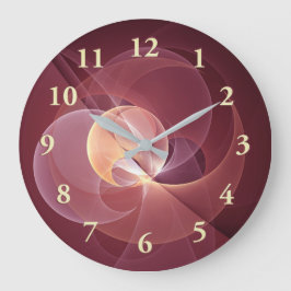 Movement Abstrakt Modern Vin Red Rosa Fractal Art Stor Klocka