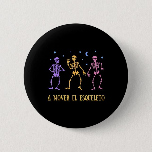Mover El Esqueleto Funny Spain Halloween Knapp (Framsida)