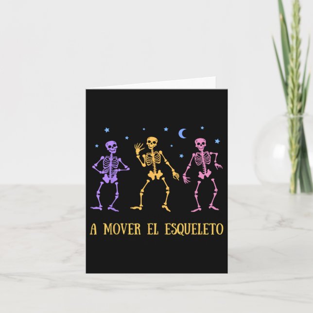 Mover El Esqueleto Funny Spain Halloween Kort (Framsida)