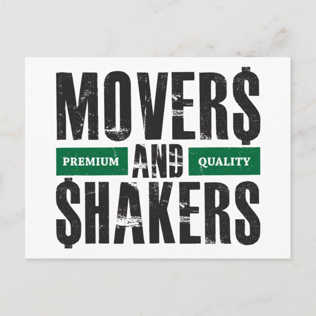 Movers och Shakers - Grönt Vykort (Framsida)