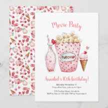 Movie Birthday-inbjudan
